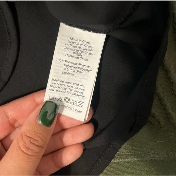 Madewell Novel Tie-Front Top Black Blouse Drapey V-Neck Short Sleeve size xxs - Picture 5 of 7